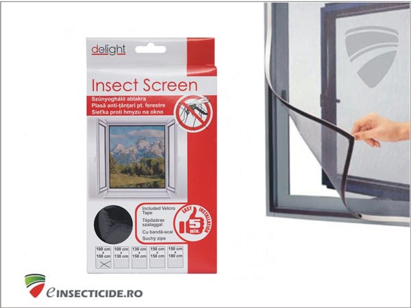 Plasa alba/neagra anti insecte pentru ferestre (100x100)