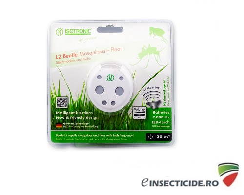 Aparat cu ultrasunete portabil impotriva tantarilor si purecilor - L2 Beetle 70505 (30mp interior)/(6mp exterior)