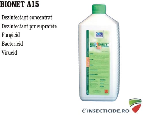 Dezinfectant de contact pentru dezinfectarea si dezodorizarea suprafetelor - Bionet A 15 (1L)