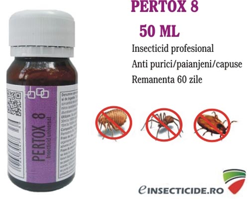 Anti gandaci, muste, tantari, purici, capuse, furnici, molii, viespi, albine - Pertox 8 (50ml)