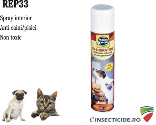 Spray cu aerosoli anti caini, pisici pentru interior (300 ml) - REP33
