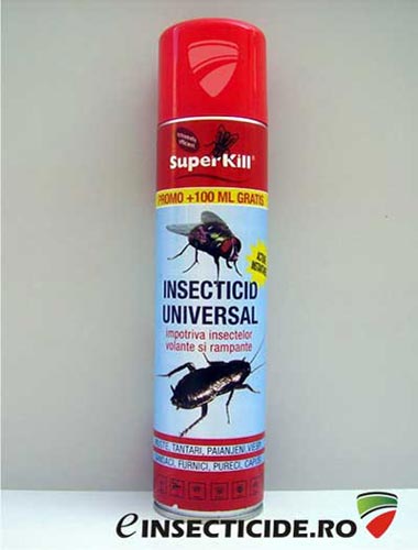 Insecticid universal anti muste, tantari, gandaci, furnici, pureci (400ml) - Super Kill