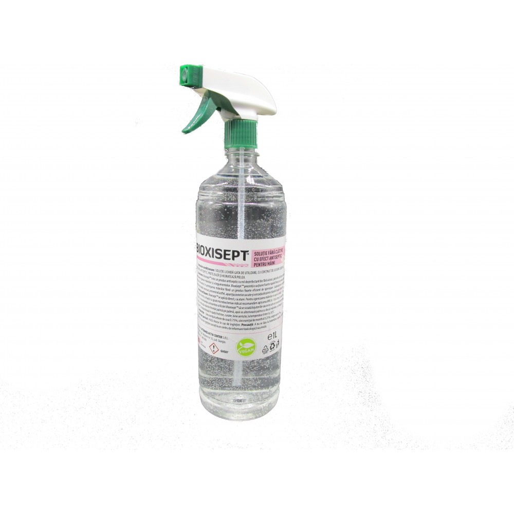 Bioxisept Dezinfectant pentru maini fara clatire cu efect antiseptic cu pulverizator, 1L