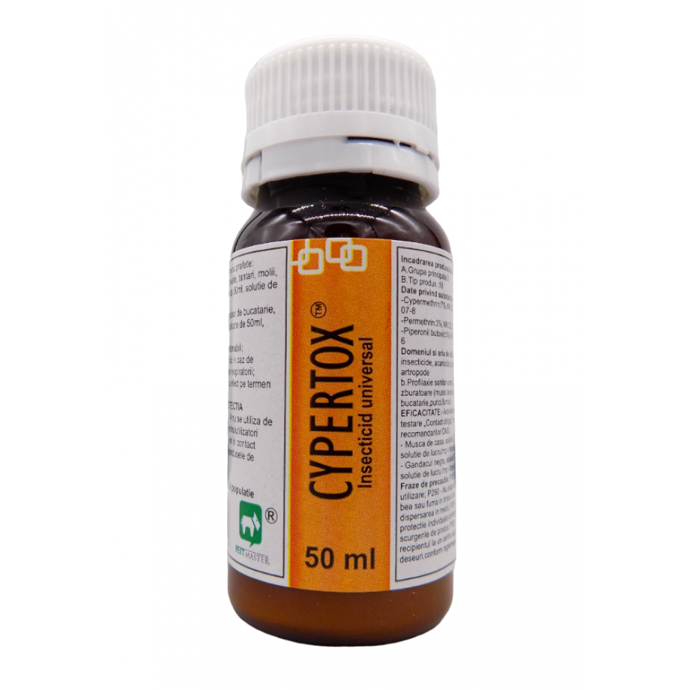 Cypertox FORTE (50 ml.): Solutie profesionala de contact contra insectelor 