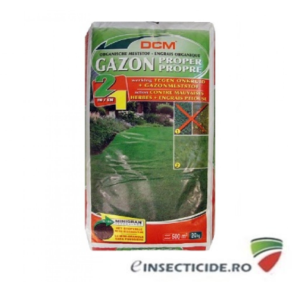 Erbicid + Fertilizant pentru un gazon fara buruieni NPK 9-3-6 DCM, (20 Kg)