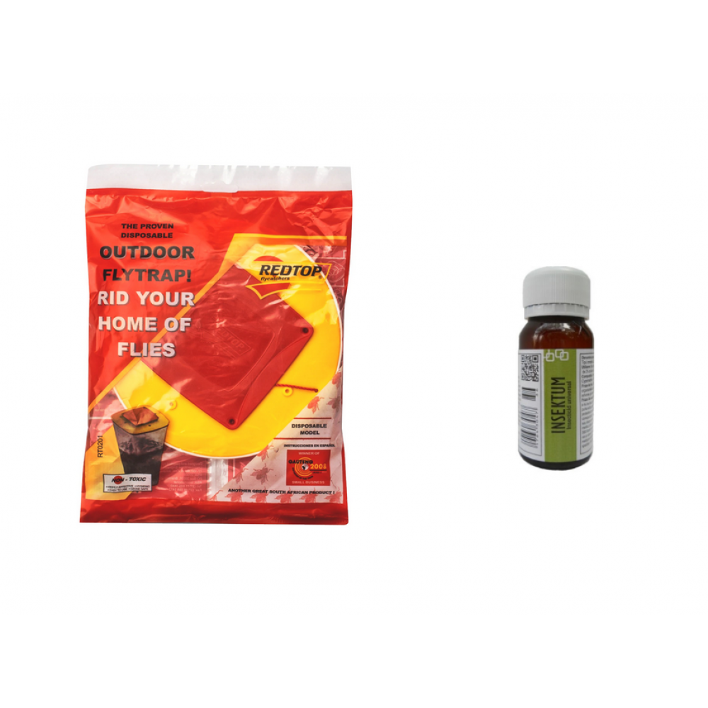   Oferta pentru capturarea mustelor din exterior, RedTop si insecticid Insektum FORTE 50ml.