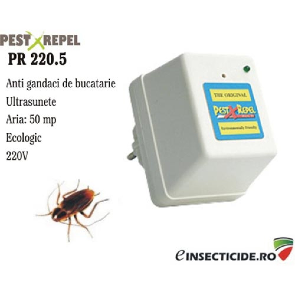 PR 220.5- Dispozitiv cu ultrasunete impotriva gandacilor de bucatarie si altor insecte