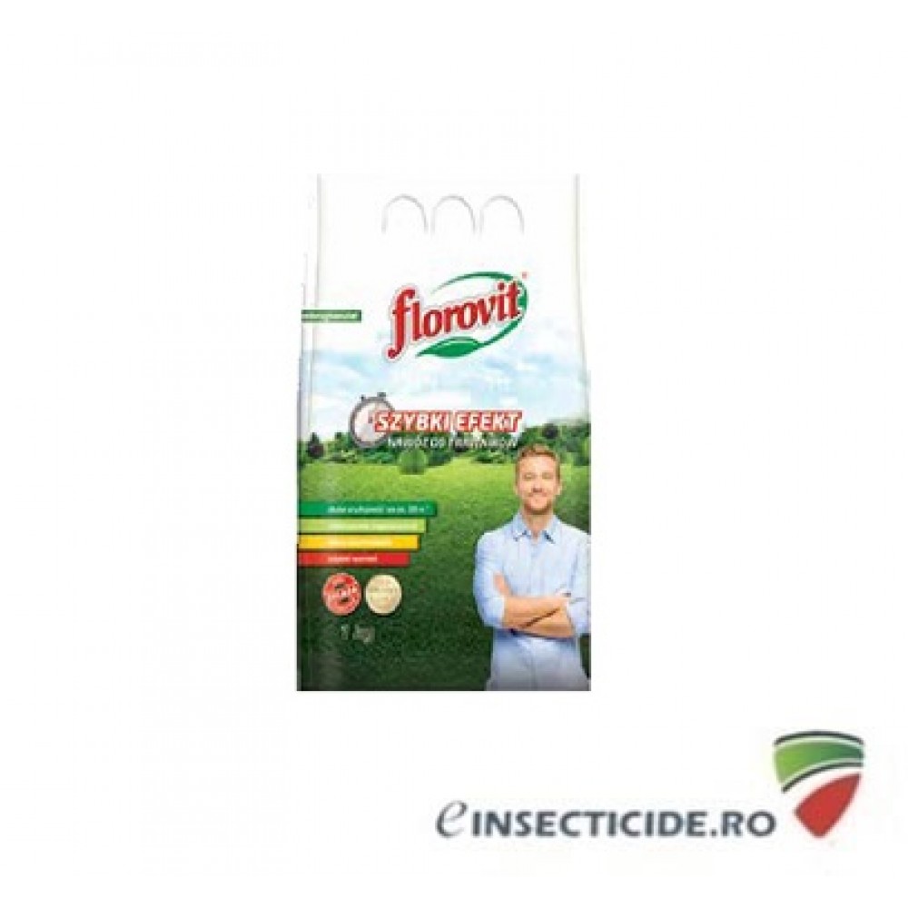  Florovit : Ingrasamant specializat granulat pentru gazon cu efect rapid, 1kg.