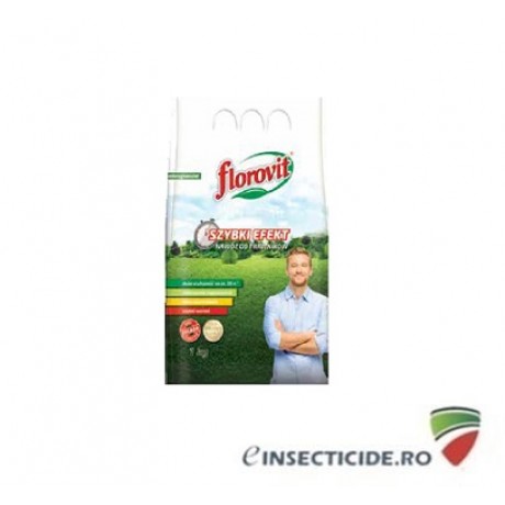  Florovit : Ingrasamant specializat granulat pentru gazon cu efect rapid, 1kg.