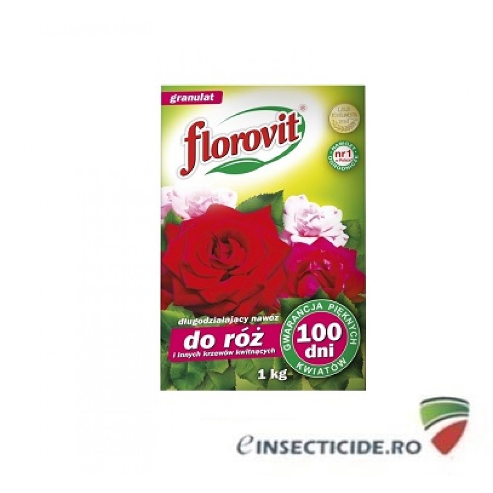 Florovit : Ingrasamant specializat granulat pentru trandafiri si alti arbusti ornamentali, 1kg.