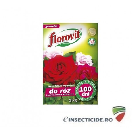 Florovit : Ingrasamant specializat granulat pentru trandafiri si alti arbusti ornamentali, 1kg.