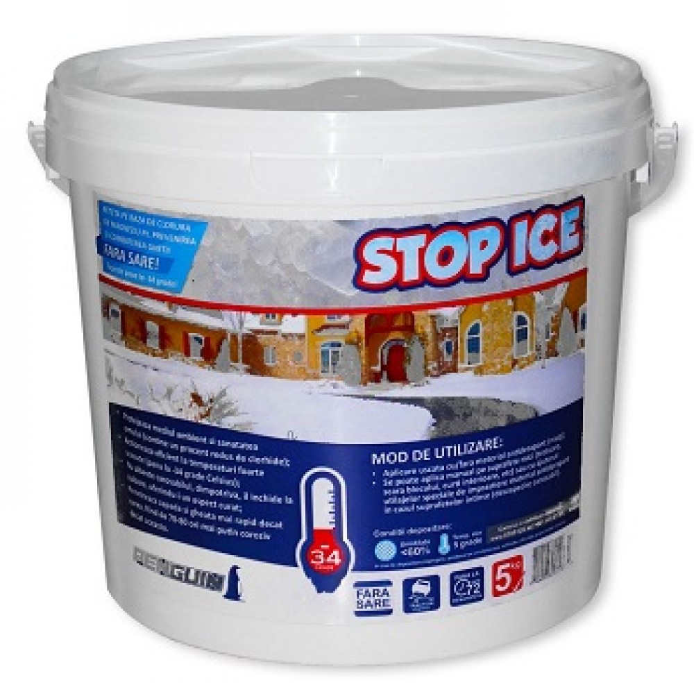 STOP ICE, 5 kg: Produs biodegradabil pentru deszapezire si combatere gheata 
