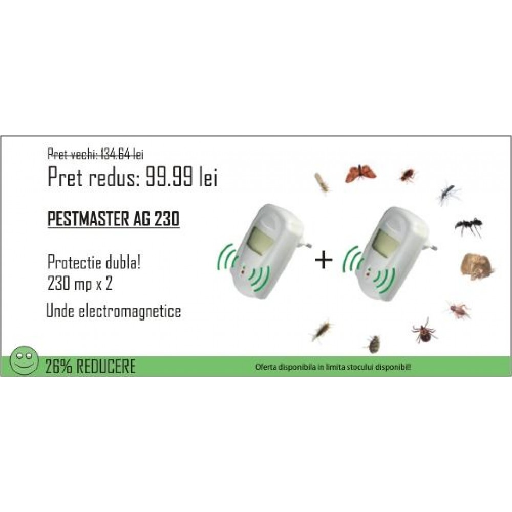 PROMOTIE! Anti rozatoare si gandaci de bucatarie Pest Repeller AG230 (2 aparate la 99.99 lei) 