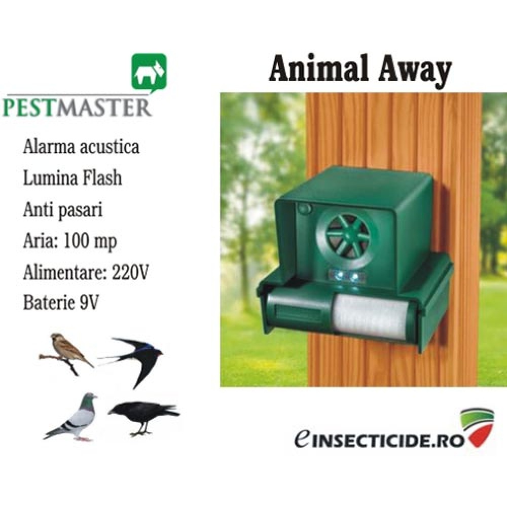 Animal Away, 100 mp: Aparat cu ultrasunete pentru uz exterior impotriva pasarilor 