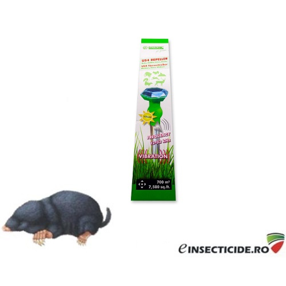 Solar Animal Repeller 60020: Aparat solar cu vibratii si ultrasunete anti cartita si alte rozatoare subterane 