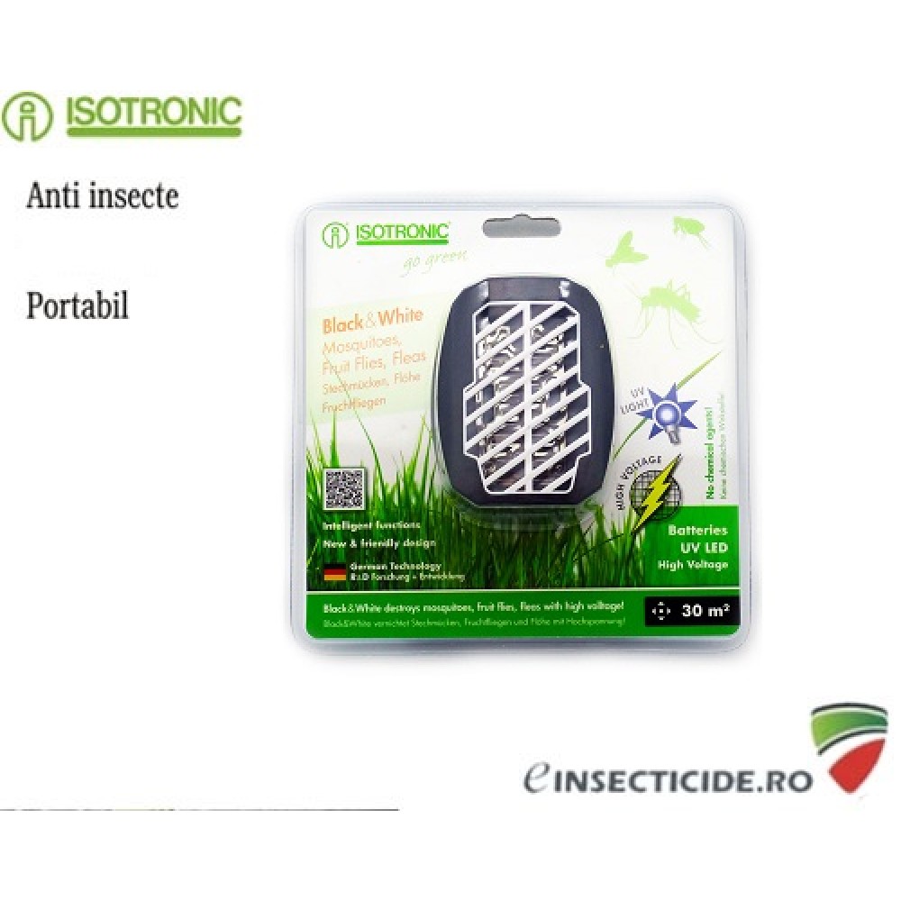 Aparat portabil impotriva tantarilor (30mp) - Isotronic Black White 25160