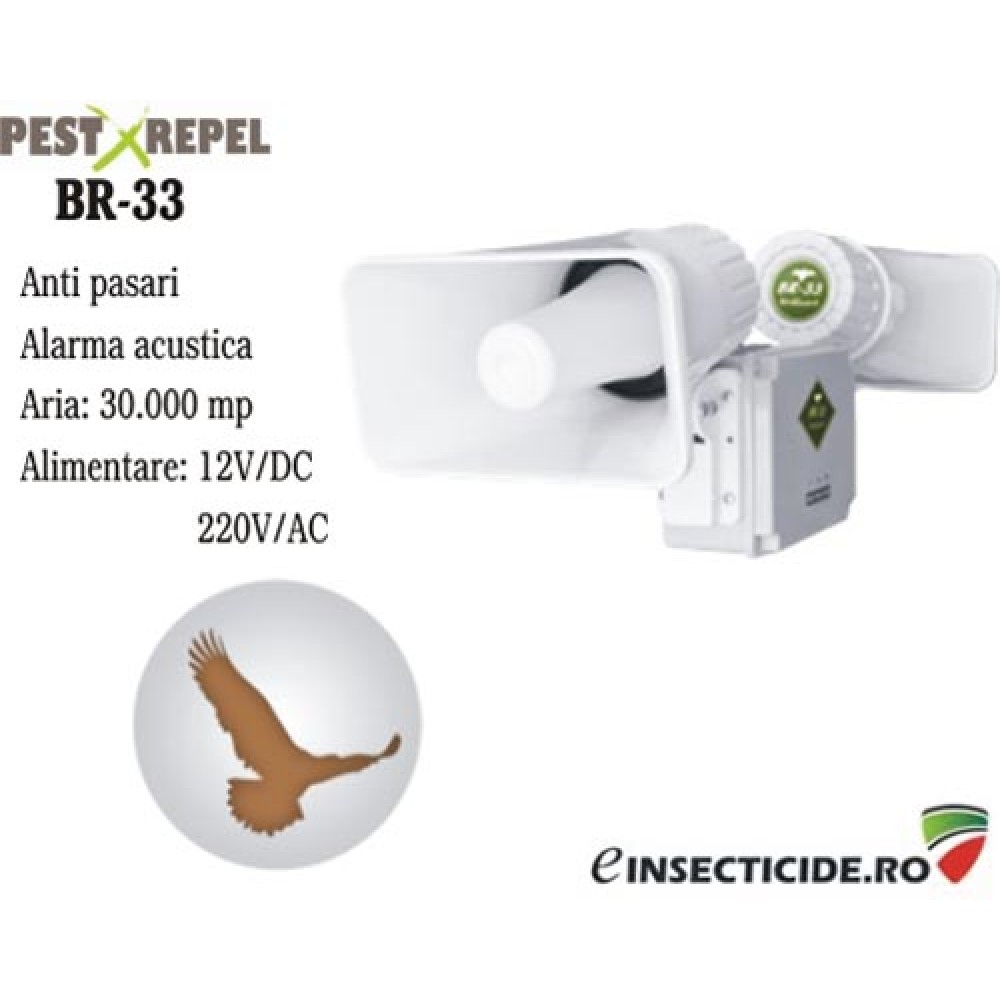  BR 33: Alarma acustica profesionala impotriva pasarilor pe suprafete mari 