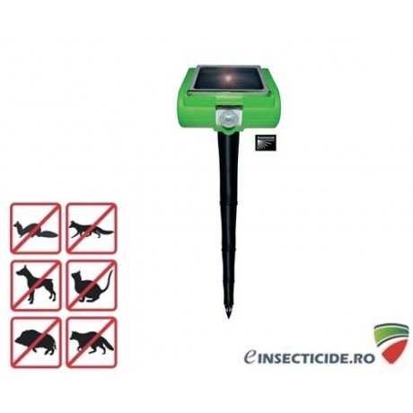Aparat cu ultrasunete anti animale salbatice, cu incarcare solara