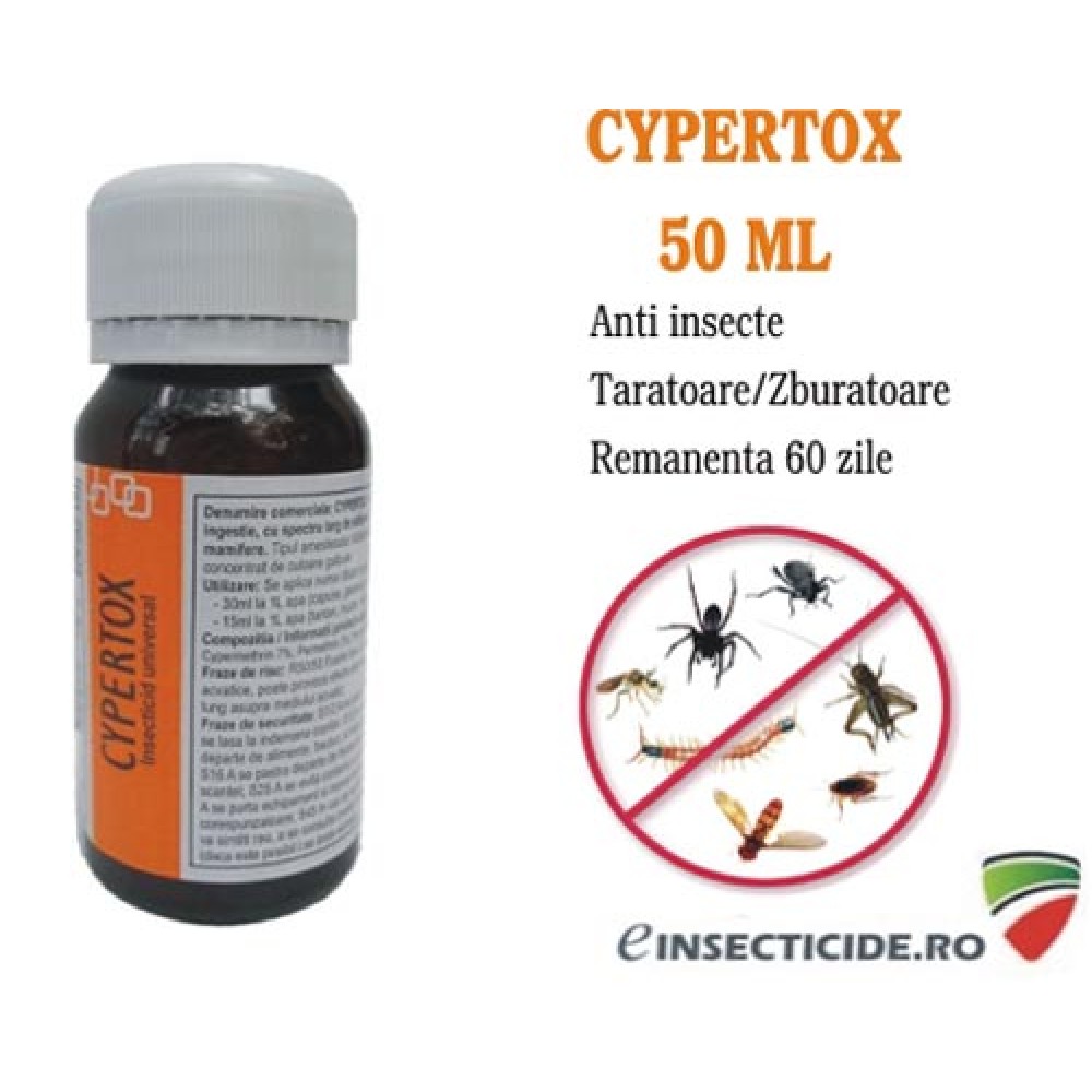 Cypertox FORTE 50 ml. Solutie de contact contra viespilor 