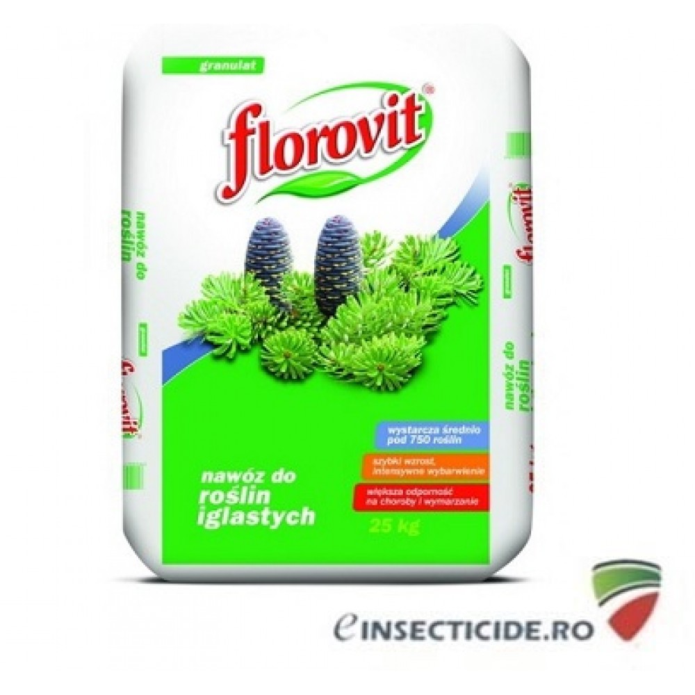 Florovit : Ingrasamant profesional granulat pentru conifere, 25kg.