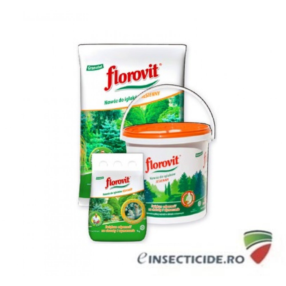 Florovit: Ingrasamant granulat de toamna pentru conifere, 10 kg.
