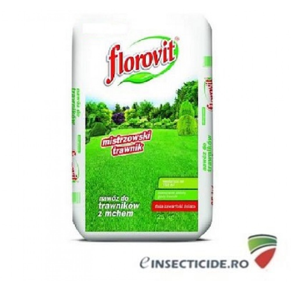 Florovit: Ingrasamant cu nivel ridicat de fier pentru gazon, 25kg.
