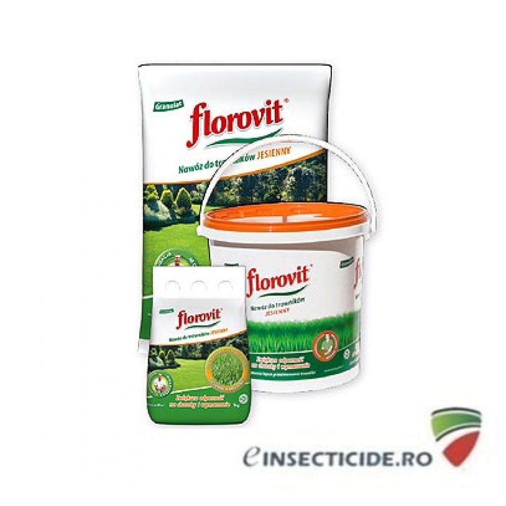  Florovit : Ingrasamant granulat de toamna pentru gazon, 3kg.