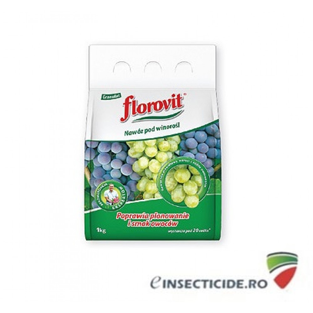 Florovit: Ingrasamant specializat granulat pentru vita-de-vie, 1kg.
