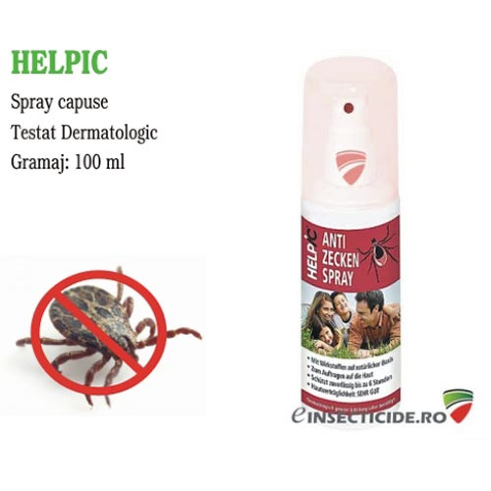  Helpic (100 ml): Spray protectie impotriva capuselor cu substante pe baza naturala 