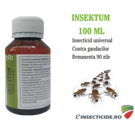 Insecticid impotriva gandacilor de bucatarie, remanenta 90 de zile - Insektum FORTE 100 ml