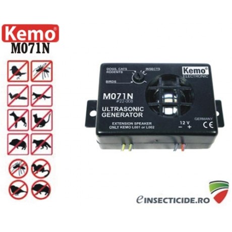 M071: Dispozitiv generator de ultrasunete cu alimentare la 12V pentru protectia auto impotriva rozatoarelor 