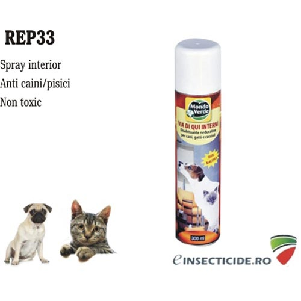 REP33: Spray cu aerosoli anti caini si pisici pentru interior (300 ml)